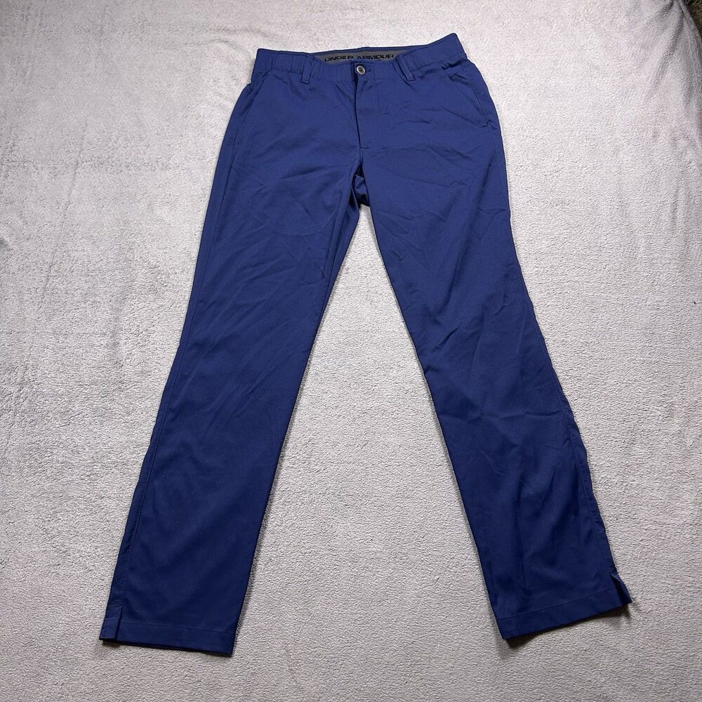 Under Armour Golf Pants Mens 32x32 Blue Straight Leg Performance Tech Athletic